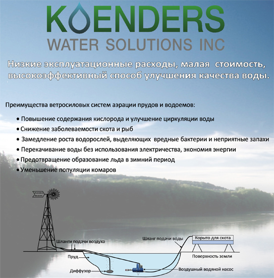 Схема процесса аэрации водоема