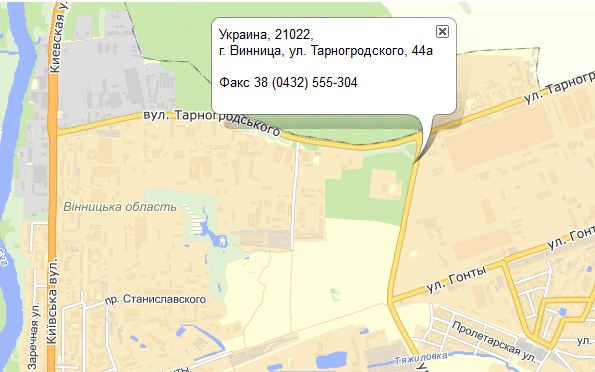 Местоположение компании